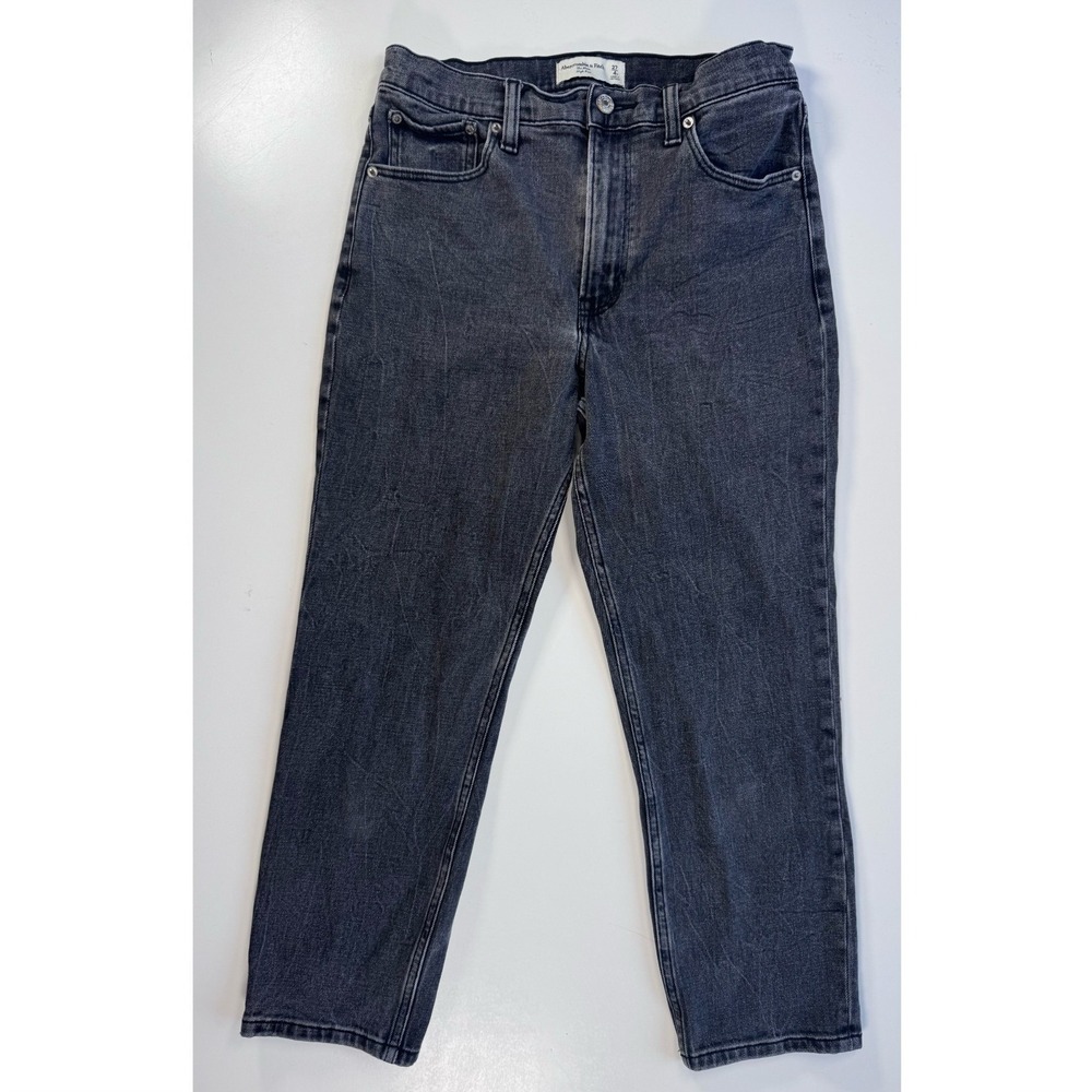 ABERCROMBIE & FITCH Mom High Rise Stretch 5Pocket Jeans 27 24" inseam Gray Denim